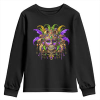 Mardi Gras Costume Sugar Skull Youth Sweatshirt Carnival New Orleans Trip