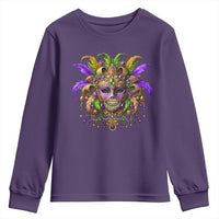 Mardi Gras Costume Sugar Skull Youth Sweatshirt Carnival New Orleans Trip