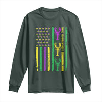 Funny Mardi Gras Crawfish Long Sleeve Shirt Whos Your Crawdaddy USA American Flag Carnival