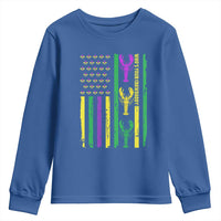 Funny Mardi Gras Crawfish Youth Sweatshirt Whos Your Crawdaddy USA American Flag Carnival
