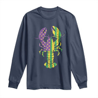 Carnival Mardi Gras USA American Flag Crawfish Long Sleeve Shirt