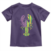 Carnival Mardi Gras USA American Flag Crawfish Toddler T Shirt