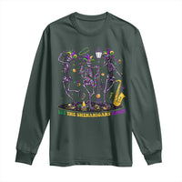 Funny Mardi Gras Long Sleeve Shirt Dancing Skeleton Let The Shenanigans Begin