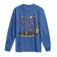 Funny Mardi Gras Long Sleeve Shirt Dancing Skeleton Let The Shenanigans Begin