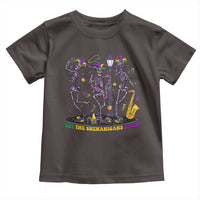 Funny Mardi Gras Toddler T Shirt Dancing Skeleton Let The Shenanigans Begin