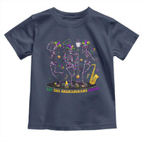 Funny Mardi Gras Toddler T Shirt Dancing Skeleton Let The Shenanigans Begin