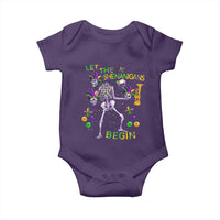 Funny Mardi Gras Baby Onesie Let The Shenanigans Begin Juggling Skeleton