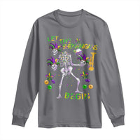 Funny Mardi Gras Long Sleeve Shirt Let The Shenanigans Begin Juggling Skeleton