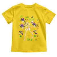 Funny Mardi Gras Toddler T Shirt Let The Shenanigans Begin Juggling Skeleton