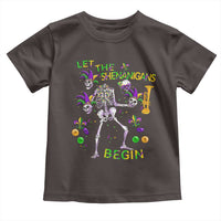 Funny Mardi Gras Toddler T Shirt Let The Shenanigans Begin Juggling Skeleton
