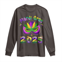 Happy Mardi Gras 2025 Long Sleeve Shirt Masquerade Mask Carnival New Orleans Trip