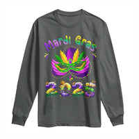 Happy Mardi Gras 2025 Long Sleeve Shirt Masquerade Mask Carnival New Orleans Trip