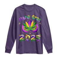 Happy Mardi Gras 2025 Long Sleeve Shirt Masquerade Mask Carnival New Orleans Trip