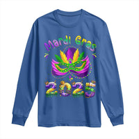 Happy Mardi Gras 2025 Long Sleeve Shirt Masquerade Mask Carnival New Orleans Trip