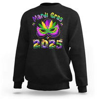 Happy Mardi Gras 2025 Sweatshirt Masquerade Mask Carnival New Orleans Trip