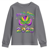 Happy Mardi Gras 2025 Youth Sweatshirt Masquerade Mask Carnival New Orleans Trip