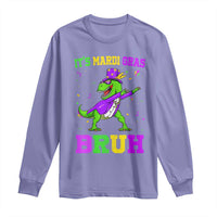 Bruh Mardi Gras Long Sleeve Shirt Dinosaur Meme New Orleans Party Custume Beads - Wonder Print Shop