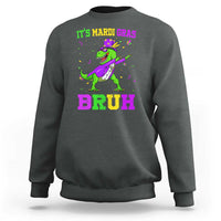 Bruh Mardi Gras Sweatshirt Dinosaur Meme New Orleans Party Custume Beads - Wonder Print Shop