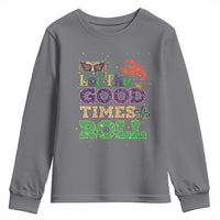 Mardi Gras Youth Sweatshirt Let The Good Times Roll Glitter Print