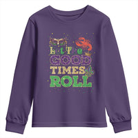 Mardi Gras Youth Sweatshirt Let The Good Times Roll Glitter Print