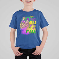 Its Mardi Gras Yall T Shirt For Kid Funny Carnival Flamingo