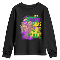 Its Mardi Gras Yall Youth Sweatshirt Funny Carnival Flamingo