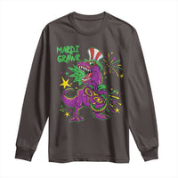 Mardi Gras Dino Long Sleeve Shirt Toddler Kids Boys Gift Mardi Grawr