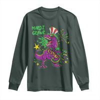 Mardi Gras Dino Long Sleeve Shirt Toddler Kids Boys Gift Mardi Grawr