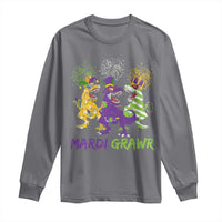 Mardi Gras Dinosaur Long Sleeve Shirt Dino Mardi Grawr Firework