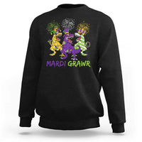 Mardi Gras Dinosaur Sweatshirt T-Rex Dino Mardi Grawr Firework