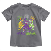 Mardi Gras Dinosaur Toddler T Shirt Dino Mardi Grawr Firework