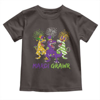 Mardi Gras Dinosaur Toddler T Shirt Dino Mardi Grawr Firework