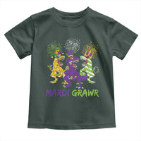 Mardi Gras Dinosaur Toddler T Shirt Dino Mardi Grawr Firework