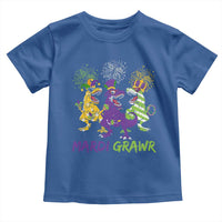 Mardi Gras Dinosaur Toddler T Shirt Dino Mardi Grawr Firework