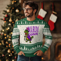 Dinosaur Mardi Gras Ugly Christmas Sweater Funny Meme New Orleans Party Custume Beads - Wonder Print Shop