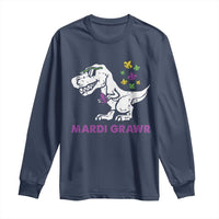 Mardi Gras Grawr Dinosaur Long Sleeve Shirt Fat Tuesday Kids