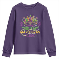 This Is My Mardi Gras Shirt Youth Sweatshirt Funny Outfit Party Mask Costume