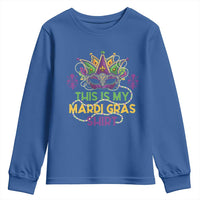 This Is My Mardi Gras Shirt Youth Sweatshirt Funny Outfit Party Mask Costume