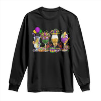 Mardi Gras Drinking Party Long Sleeve Shirt Fat Tuesday Wine Beads Carnival