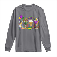 Mardi Gras Drinking Party Long Sleeve Shirt Fat Tuesday Wine Beads Carnival