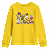 Mardi Gras Drinking Party Youth Sweatshirt Fat Tuesday Wine Beads Carnival