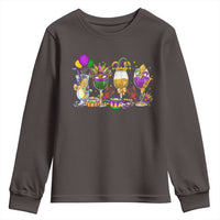 Mardi Gras Drinking Party Youth Sweatshirt Fat Tuesday Wine Beads Carnival