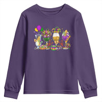 Mardi Gras Drinking Party Youth Sweatshirt Fat Tuesday Wine Beads Carnival