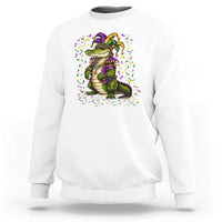 Mardigator Mardi Gras Sweatshirt Alligator Louisiana New Orleans Party Custume Beads - Wonder Print Shop