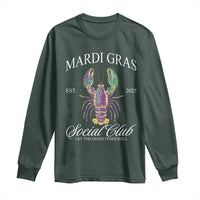 Mardi Gras Long Sleeve Shirt The Carnival Social Club Louisiana Crawfish Glitter Print