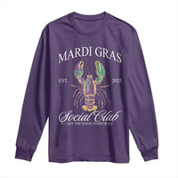 Mardi Gras Long Sleeve Shirt The Carnival Social Club Louisiana Crawfish Glitter Print
