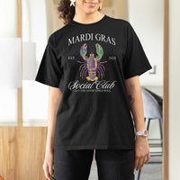 Mardi Gras T Shirt For Women The Carnival Social Club Louisiana Crawfish Glitter Print