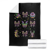 Mardi Gras Coquette Throw Blanket Glitter Print Louisiana New Orleans Party Custume Beads - Wonder Print Shop