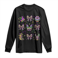 Mardi Gras Coquette Long Sleeve Shirt Glitter Print Louisiana New Orleans Party Custume Beads - Wonder Print Shop