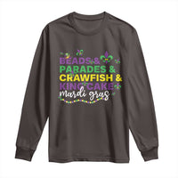 Beads Parades Crawfish King Cake Mardi Gras Long Sleeve Shirt